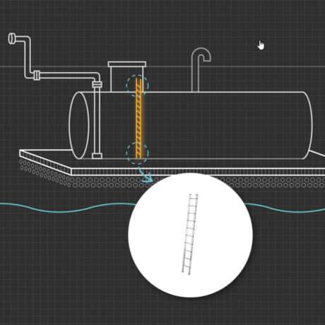 Alumínium létra oltóvíz tartályhoz