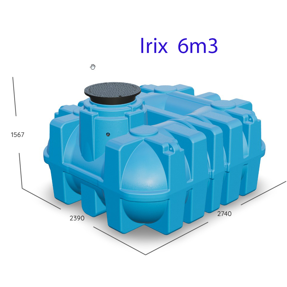 Esővízgyűjtő tartály (szennyvíztartály) lapos 6000 liter – IRIX 6 m³