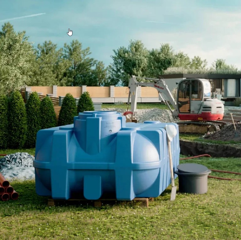 Esővízgyűjtő tartály (szennyvíztartály) lapos 6000 liter – IRIX 6 m³ - Image 3