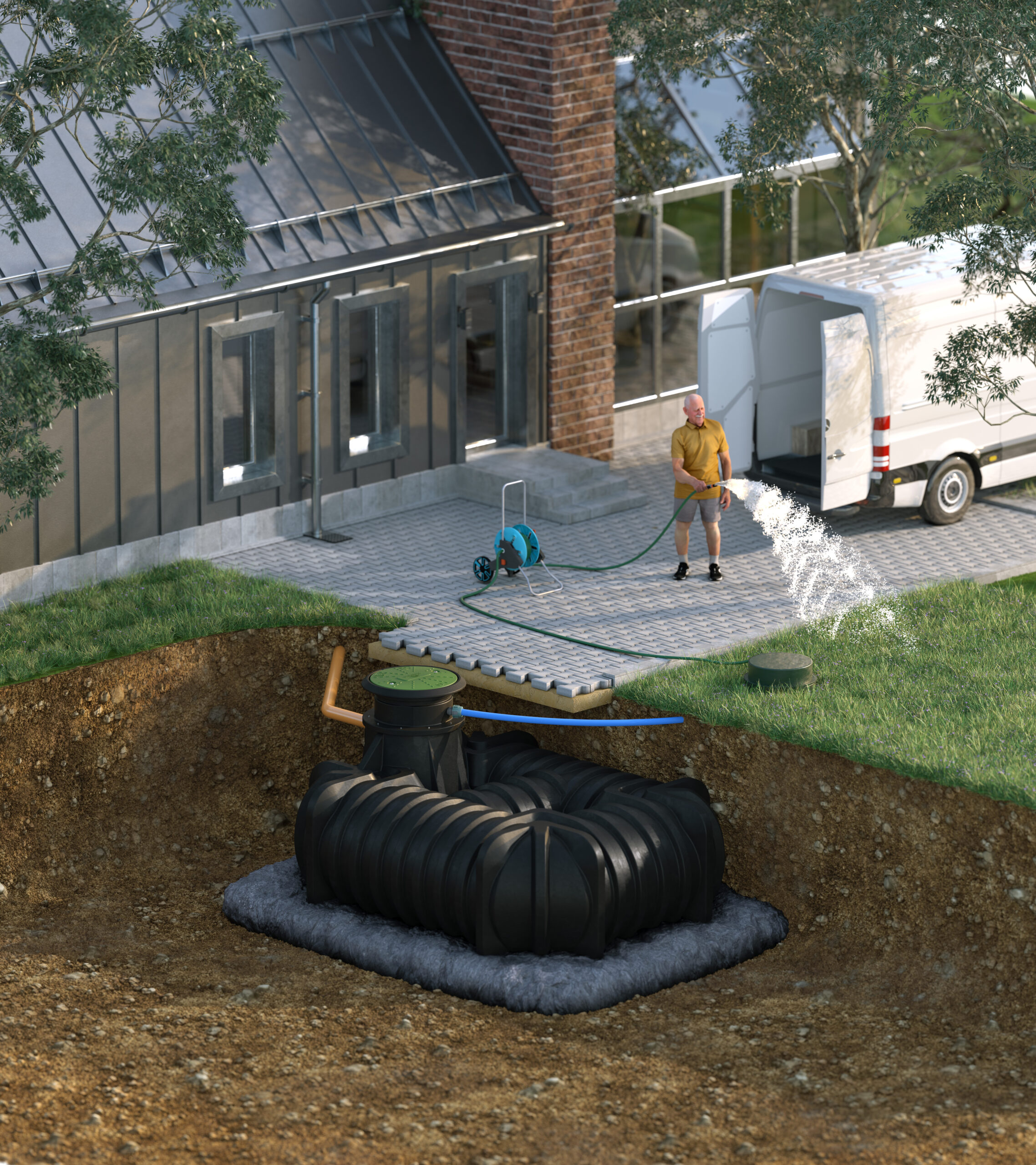 Esővízgyűjtő tartály (szennyvíztartály) lapos 5 m3 Kingspan RainStore® Flat - Image 3