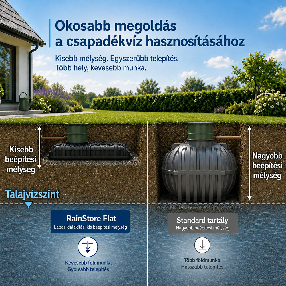 Esővízgyűjtő tartály (szennyvíztartály) lapos 5 m3 Kingspan RainStore® Flat - Image 2